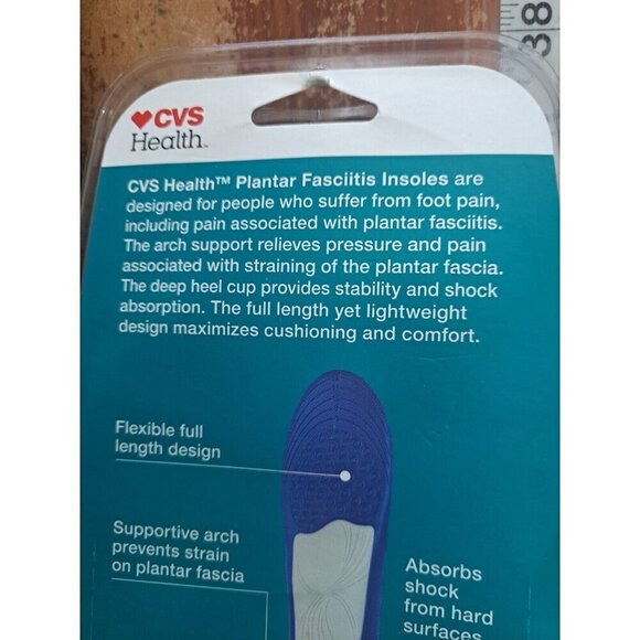 CVS Plantar Fasciitis Insoles Men's Shoe Sizes 8-13 New in Package - Picture 4 of 5